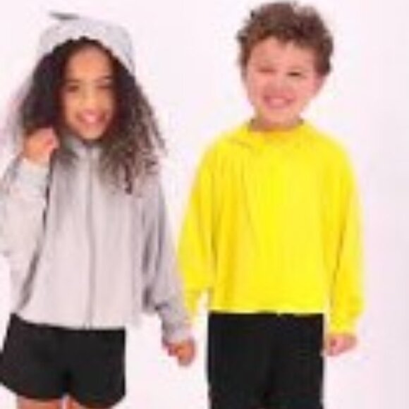 Hazel + Harper Unisex Kids Hooded Yellow UPF Swim Coverup - Picture 3 of 8